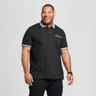 Men's Big & Tall Jacquard Regular Fit Short Sleeve Novelty Polo Shirt - Goodfellow & Co Black
