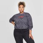 Mighty Fine Women's Stay Fierce Plus Size Long Sleeve Cropped Sweatshirt (juniors') - Black 1x, Women's,