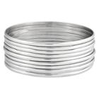 West Coast Jewelry Women's 9-piece Stackable Bangle Stainless Steel Bracelets (3mm) -