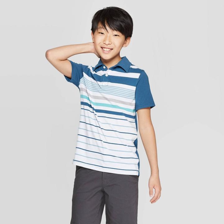 Boys' Short Sleeve Polo Shirt - Cat & Jack Blue