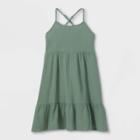 Girls' Gauze Sleeveless Dress - Cat & Jack Army Green