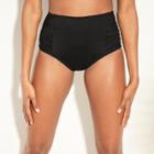 Women's Full Coverage Ruched High Waist Bikini Bottom - Kona Sol Black Xs, Black Universe