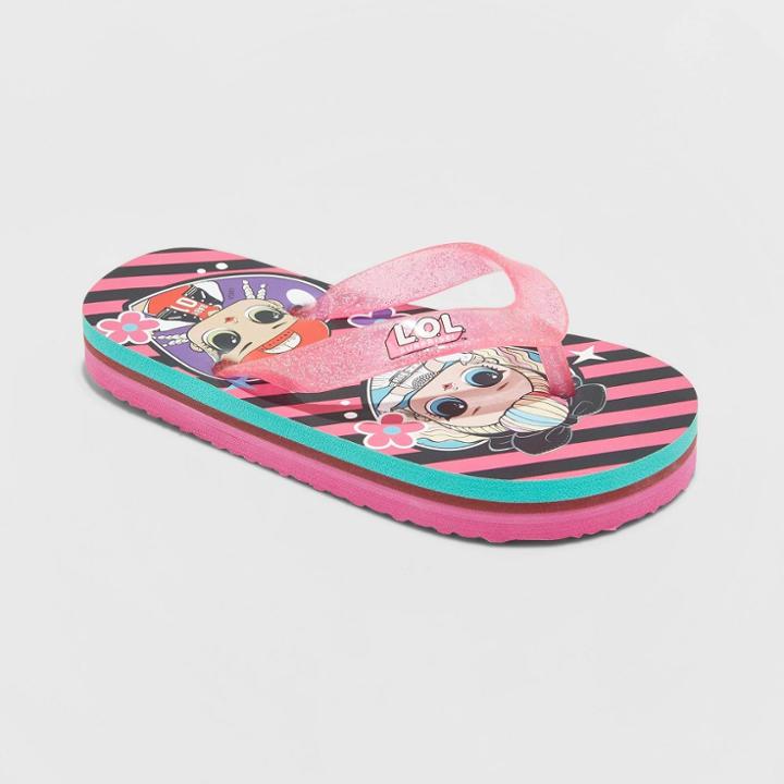 L.o.l. Surprise! Girls' L.o.l Surprise! Flip Flop Sandals - Pink S, Toddler Girl's,