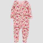 Baby Girls' Floral Footed Pajama - Just One You Made By Carter's Pink/red Newborn
