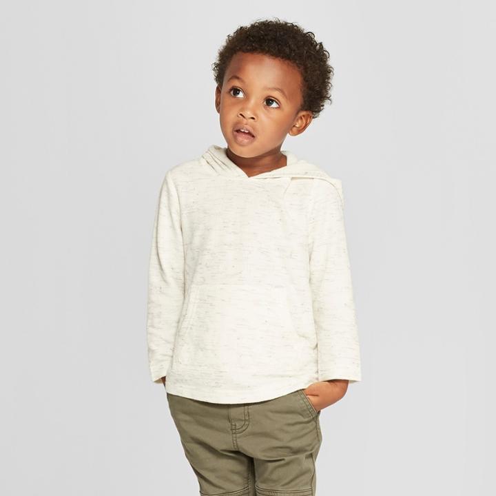 Toddler Boys' Long Sleeve Hoodie - Cat & Jack White