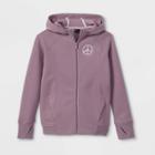 Girls' Fleece Full Zip Hooded Sweatshirt - All In Motion Lilac Purple