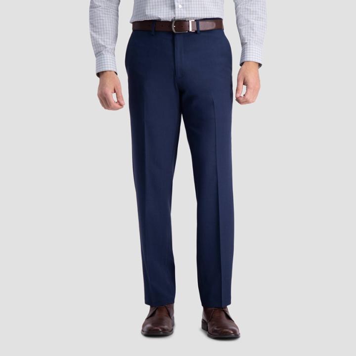 Haggar Men's Straight Fit Trousers - Blue