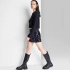 Women's Sequin Mini Skirt - Wild Fable Black Xxs