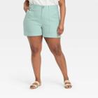 Women's Plus Size High-rise Shorts - A New Day Mint
