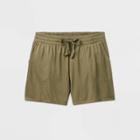 Women's Plus Size Mid-rise Leisure Shorts - Ava & Viv Olive 1x, Women's, Size: