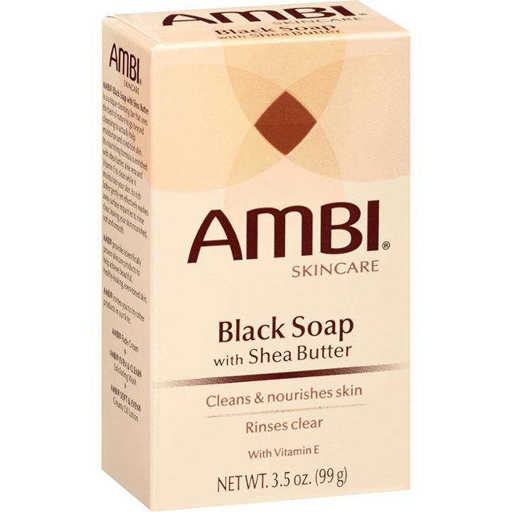 Ambi Skincare Black Soap With Shea Butter And Vitamin E Facial Cleanser