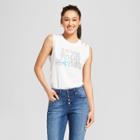 Women's Love Ur Mother Shoulder Slash Graphic Tank Top - Modern Lux (juniors') White