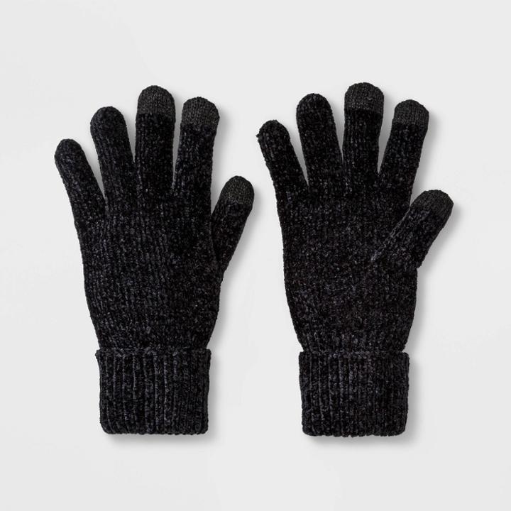 Women's Chenille Glove - A New Day Black