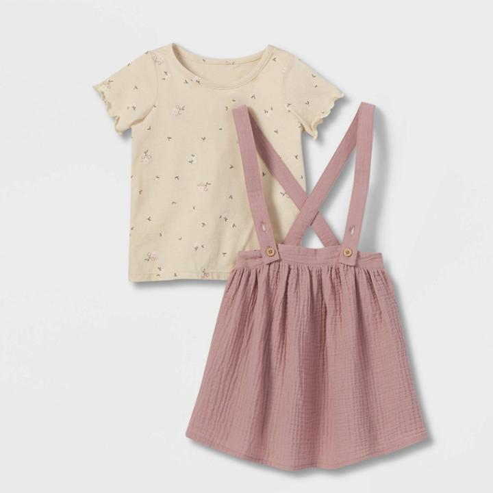 Grayson Collective Toddler Girls' Ribbed Short Sleeve Skirtall