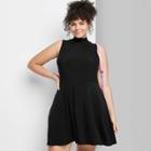 Women's Plus Size Sleeveless Lurex Fit & Flare Dress - Wild Fable Black