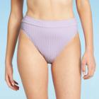 Juniors' Ribbed High Leg High Waist Bikini Bottom - Xhilaration Lilac Purple