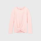Girls' Long Sleeve Waffle Cozy Pullover T-shirt - Cat & Jack Pink