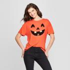 Women's Short Sleeve Jack O'lantern Graphic T-shirt - Modern Lux (juniors') Orange