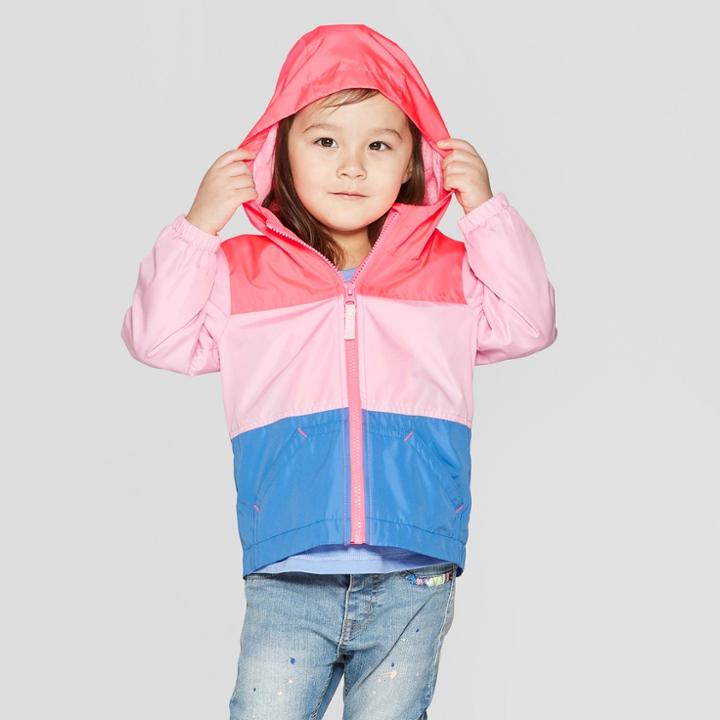 Toddler Girls' Colorblock Windbreaker - Cat & Jack Pink