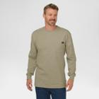 Dickies Men's Big & Tall Cotton Heavyweight Long Sleeve Pocket T-shirt- Desert Sand Xxl Tall,