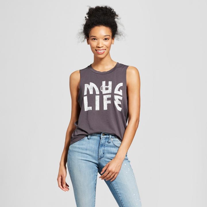 Women's Mug Life Graphic Muscle Tank - Fifth Sun (juniors') Black