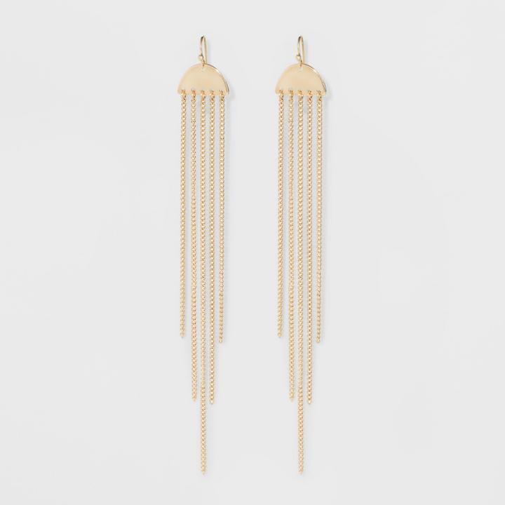 Chains And Smooth Finish Earrings - A New Day Gold