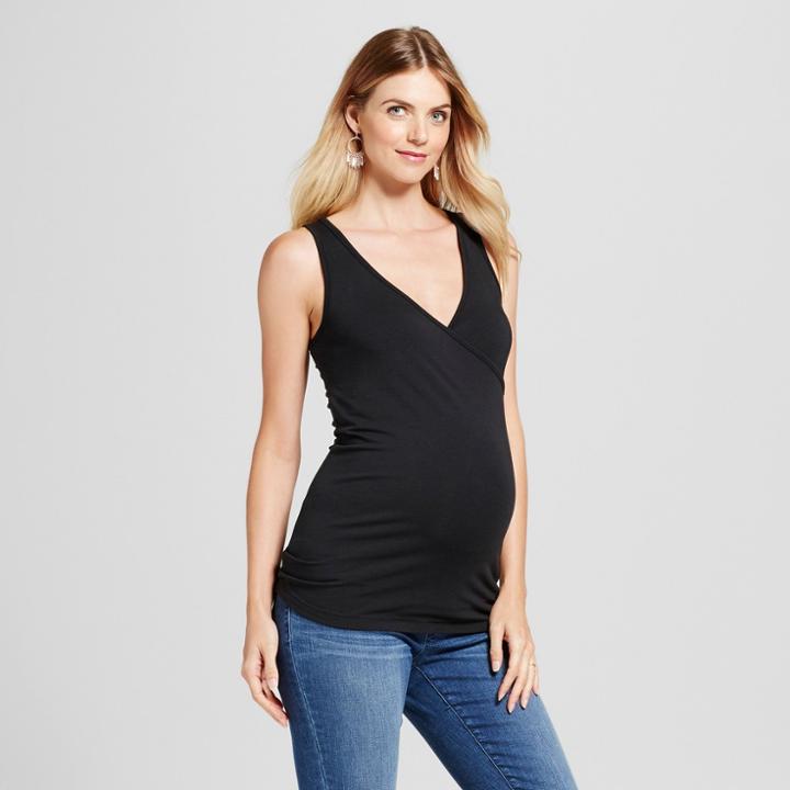 Maternity Cross-panel Nursing Tank - Isabel Maternity By Ingrid & Isabel Black M, Infant Girl's