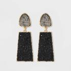 Sugarfix By Baublebar Two-tone Druzy Drop Earrings - Black, Women's