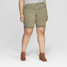 Women's Plus Size Mid-rise Jean Shorts - Universal Thread Olive