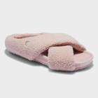 Women's Dluxe By Dearfoams Collins Crossband Molded Footbed Slippers - Pink