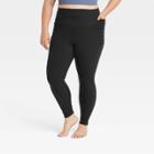 Women's Plus Size Brushed Sculpt Corded High-rise Leggings - All In Motion Black