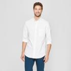 Men's Slim Fit Brushed Whittier Oxford Long Sleeve Collared Button-down Shirt - Goodfellow & Co White