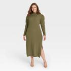 Women's Plus Size Puff Long Sleeve Sweater Dress - Who What Wear Green