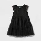 Girls' Adaptive Flutter Sleeve Tulle Dress - Cat & Jack Black