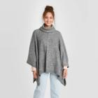 Women's Turtle Neck Pullover Sweater - A New Day Gray