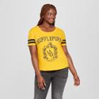 Women's Harry Potter Plus Size Short Sleeve Hufflepuff Crest Graphic T-shirt (juniors') Gold