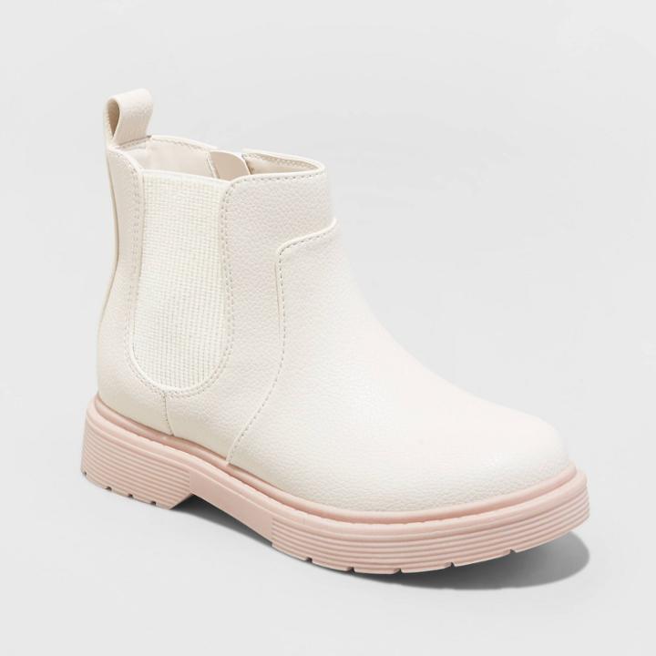 Girls' Zita Zipper Chelsea Boots - Cat & Jack Ivory