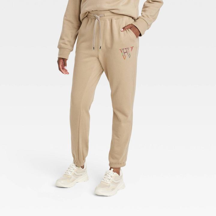 Houston White Adult Logo Jogger Pants - Cream Xxs/xs