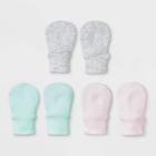 Baby Girls' 3pk Basic Mittens - Cloud Island Pink One Size, Blue/pink