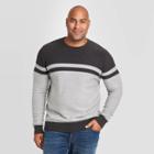 Men's Striped Tall Regular Fit Crew Neck Sweater - Goodfellow & Co Gray