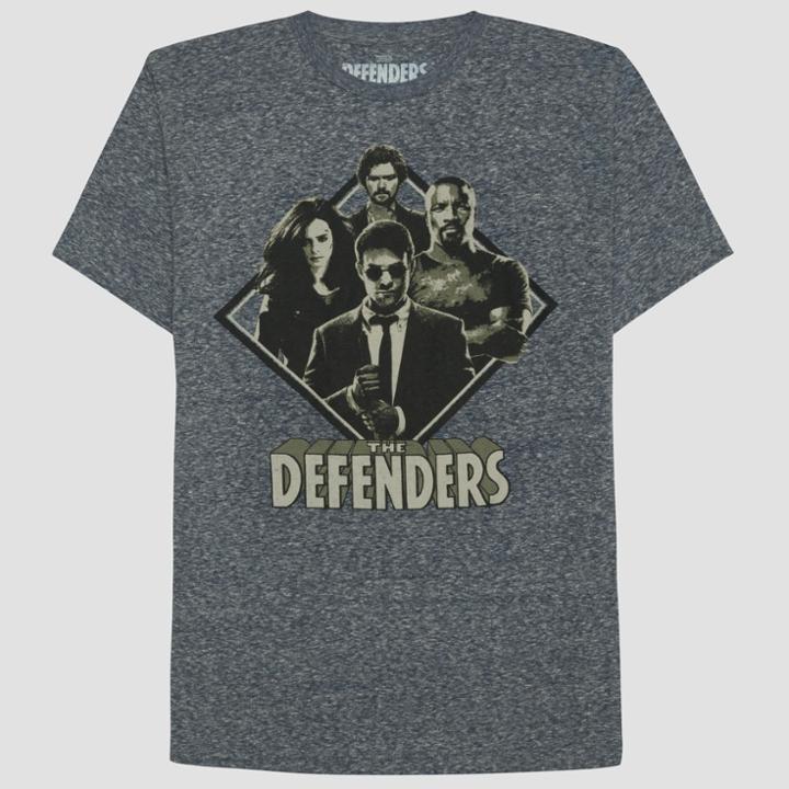 Men's Marvel Short Sleeve Defenders Group Shot T-shirt - Awesome Blue