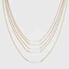 Target Delicate Multi Row With Thick Chain And Tubing Necklace - Universal Thread Gold