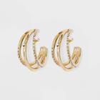 Sugarfix By Baublebar Pearl And Crystal Statement Hoop Earrings - Gold