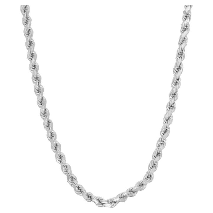 Tiara Sterling Silver 24 Rope Chain Necklace, Size: