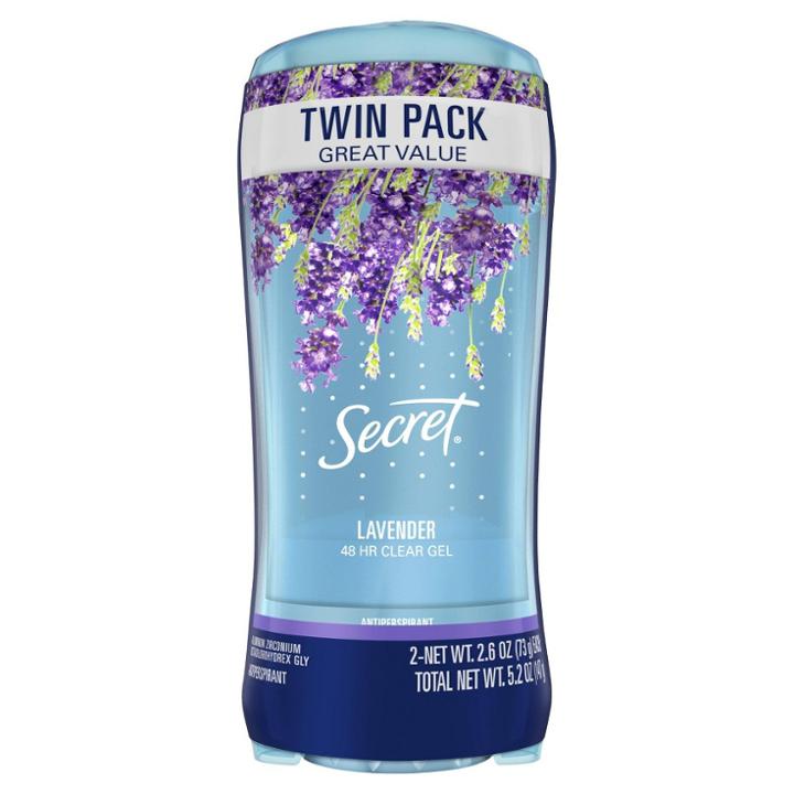 Secret Fresh Antiperspirant & Deodorant Clear Gel Luxe Lavender Twin Pack