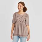 Women's Short Sleeve Crewneck Blouse - Knox Rose Gray