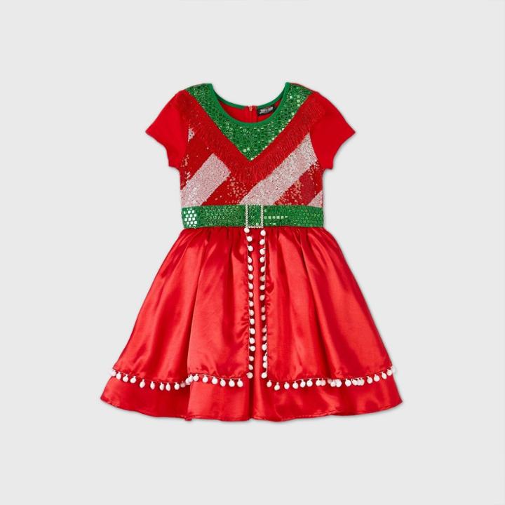 Nickelodeon Girls' Jojo Siwa Holiday Dress - Red