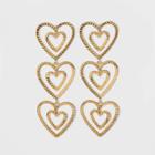 Sugarfix By Baublebar Stacked Gold Heart Drop Earrings - Gold