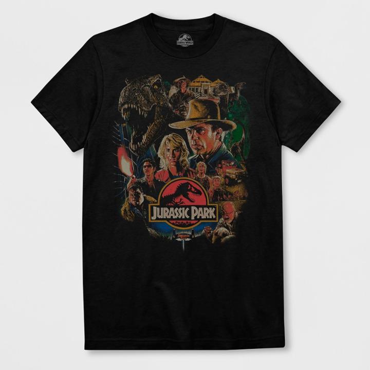 Target Men's Short Sleeve Jurassic Park Crew T-shirt - Black