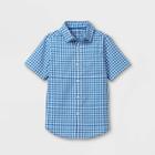 Boys' Woven Short Sleeve Button-down Shirt - Cat & Jack Blue